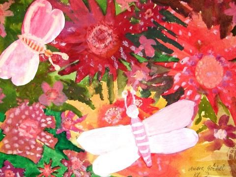 Archiv-Bild „Schmetterlinge fliegen über mein Blumenbeet“