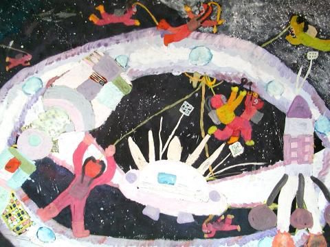 Archiv-Bild „Kosmonauten an der Raumstation“