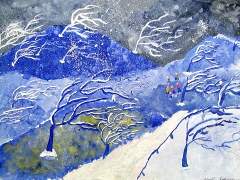 Archiv-Bild „Bäume im Schneesturm“