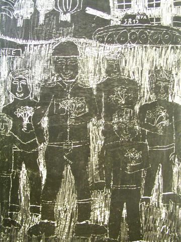 Archiv-Bild „Soldat mit Kindern“