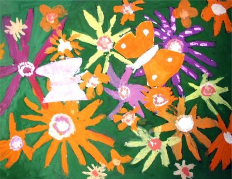 Archiv-Bild „Schmetterlinge fliegen über mein Blumenbeet“