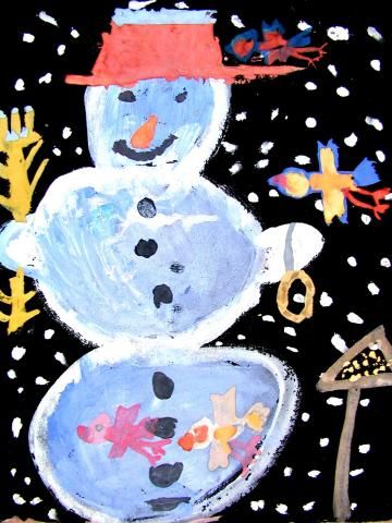 Archiv-Bild „Schneemann und Vögel“