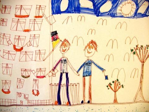 Archiv-Bild „Vor unserem geschmückten Haus“