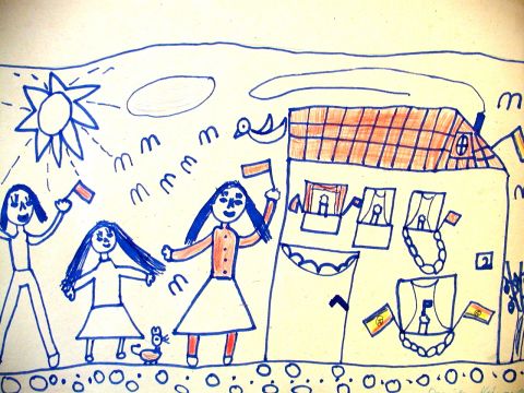 Archiv-Bild „Ich und unser geschmücktes Haus am Tag der Republik“