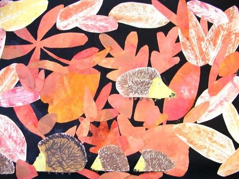 Archiv-Bild „Igelfamilie im Laub“