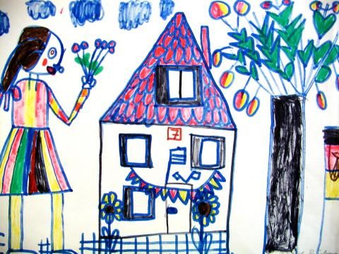 Archiv-Bild „Ich und unser geschmücktes Haus am Tag der Republik“