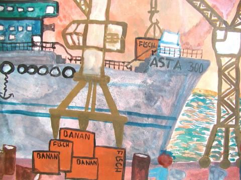 Archiv-Bild „Ein Schiff wird entladen“