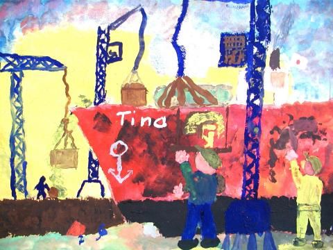 Archiv-Bild „Ein Schiff wird entladen“