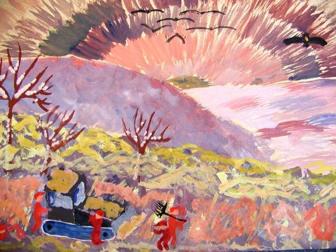 Archiv-Bild „Eine verwehte Straße wird geräumt“