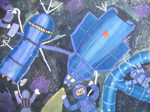 Archiv-Bild „Kopplung von Raumstationen aus der DDR und UDSSR“