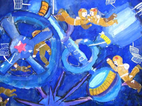 Archiv-Bild „Kopplung von Raumstationen aus der DDR und UDSSR“