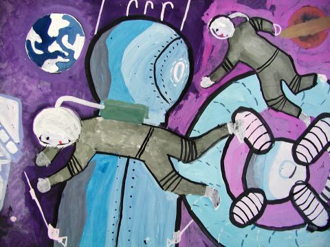 Archiv-Bild „Kosmonauten im All“