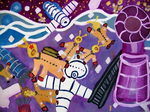 Archiv-Bild „Kosmonauten im All“