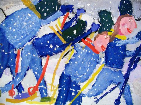 Archiv-Bild „Skiläuferinnen“