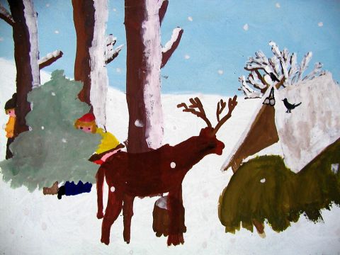 Archiv-Bild „Am Futterplatz im Wald“