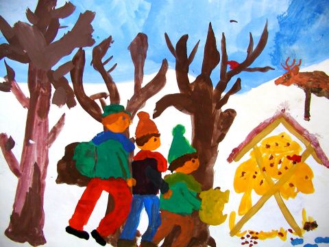 Archiv-Bild „Am Futterplatz im Wald“