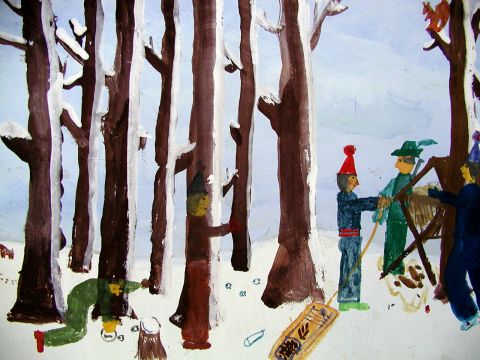 Archiv-Bild „Am Futterplatz im Wald“