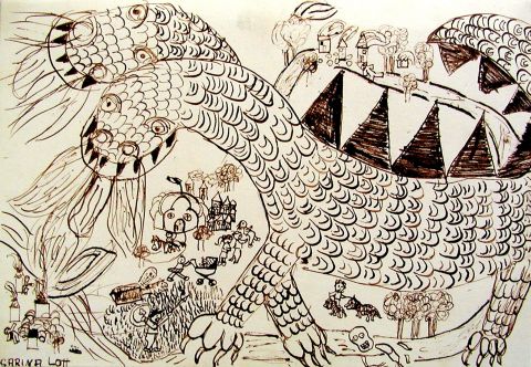 Archiv-Bild „Feuerspeiender Drache“