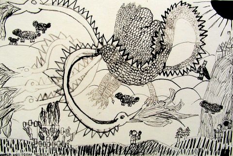 Archiv-Bild „Feuerspeiender Drache“