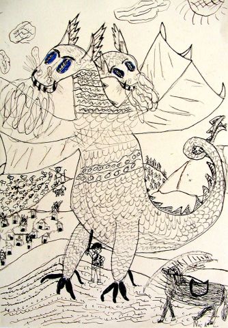 Archiv-Bild „Kämpfer und Drache“