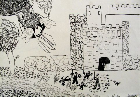 Archiv-Bild „Drache über der Burg“