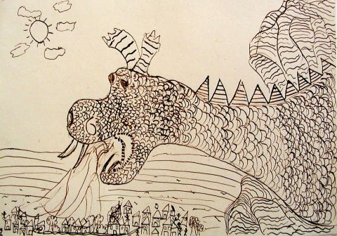 Archiv-Bild „Drache mit Hörnern“