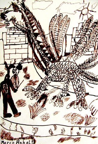 Archiv-Bild „Kämpfer und Drache“