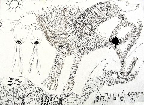 Archiv-Bild „Dreiköpfiger Drache“