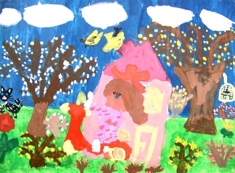 Archiv-Bild „Ich fahre Roller im Garten“