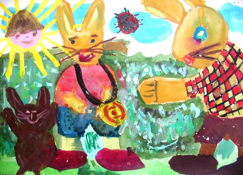 Archiv-Bild „Hasenfamilie“