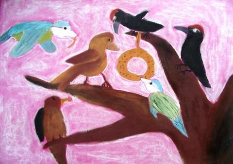 Archiv-Bild „Vögel am Futterring“