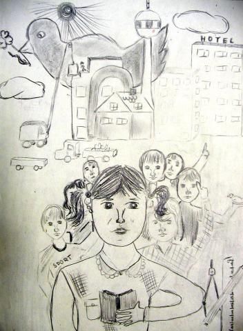 Archiv-Bild „Kinder und Taube“