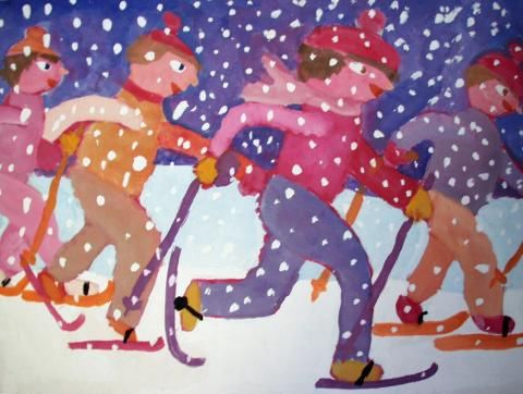 Archiv-Bild „Skiläuferinnen“