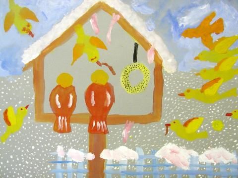 Archiv-Bild „Vogelhaus im Winter“