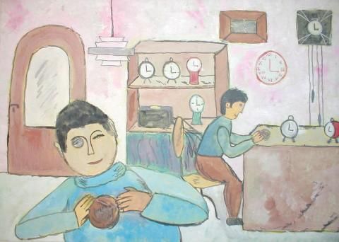 Archiv-Bild „Mein Vater repariert eine Uhr“