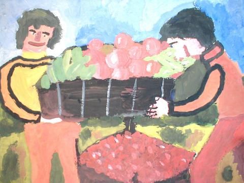 Archiv-Bild „Bei der Gemüseernte“