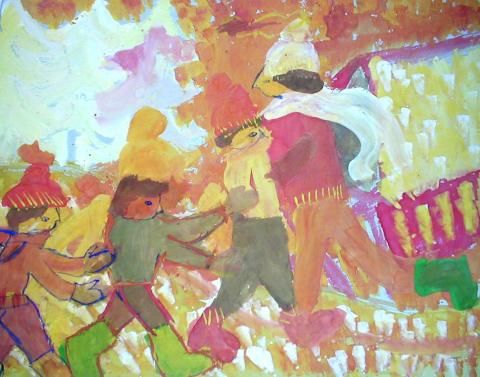 Archiv-Bild „Wir füttern die Tiere“