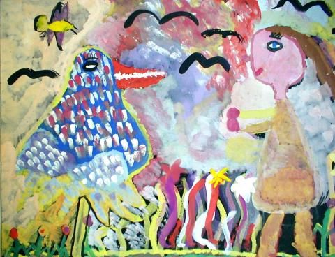 Archiv-Bild „Mädchen mit Fabeltier“