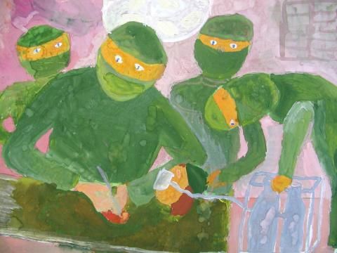 Archiv-Bild „Mein Vater bei einer Patientin“