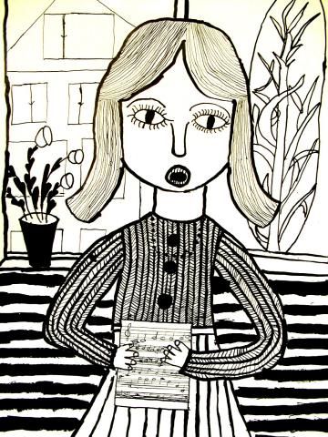 Archiv-Bild „Ein singender Schüler“