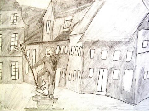 Archiv-Bild „Straße mit Figur“