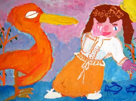 Archiv-Bild „Mädchen mit Fabeltier“