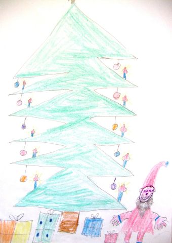 Archiv-Bild „Weihnachtsmann unterm Weihnachtsbaum“