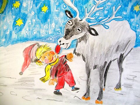 Archiv-Bild „Weihnachtszwerg und Rentier“