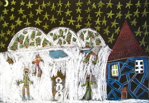 Archiv-Bild „Schneelandschaft bei Nacht“