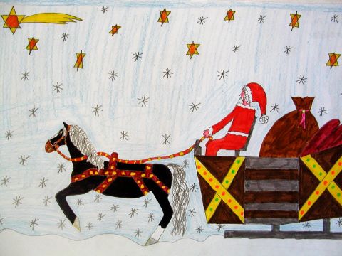 Archiv-Bild „Weihnachtsmann auf dem Schlitten“