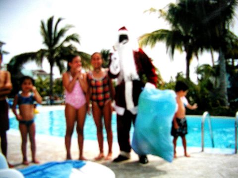 Archiv-Bild „Weihnachtsmann vor Palmen“