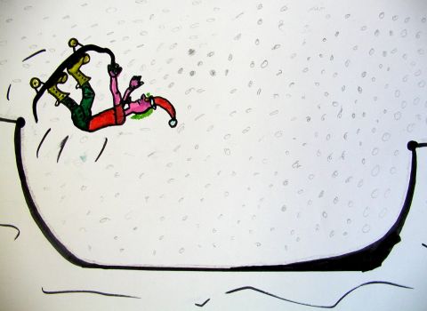 Archiv-Bild „Weihnachtsmann auf dem Skateboard“