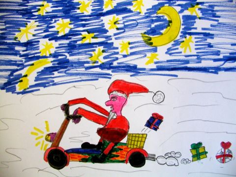 Archiv-Bild „Weihnachtsmann auf dem Roller“