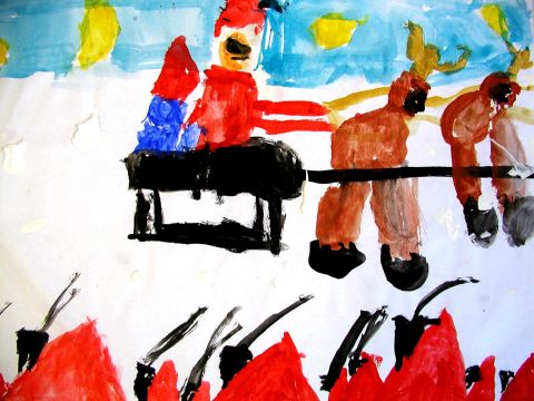 Archiv-Bild „Weihnachtsmann im Schlitten“